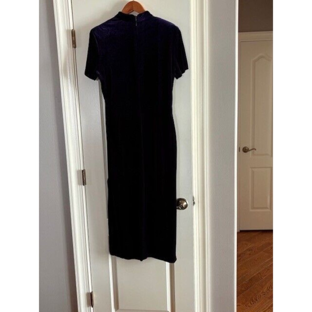 Vintage 90s Nina Piccalino Purple Velvet Maxi Gown Size 12 - Picture 14 of 16